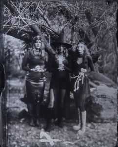 tintype of three model witches