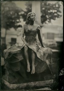 Tintype of Morning of Life Bronze Statue
