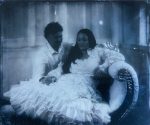 Victorian glass photograph of a wedding couple