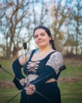 Fire artist portrait with vintage Takumar 135mm lens