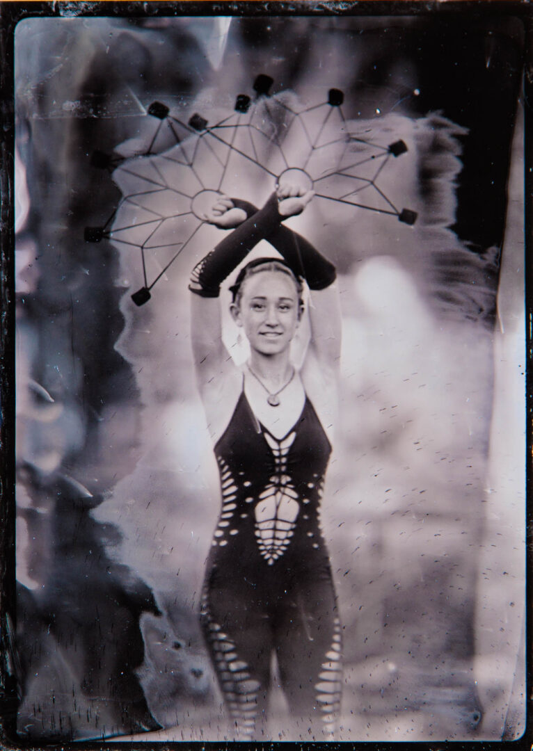 Tintype portrait of a fire artist
