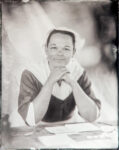 Victorian costumed lady in a tintype portrait