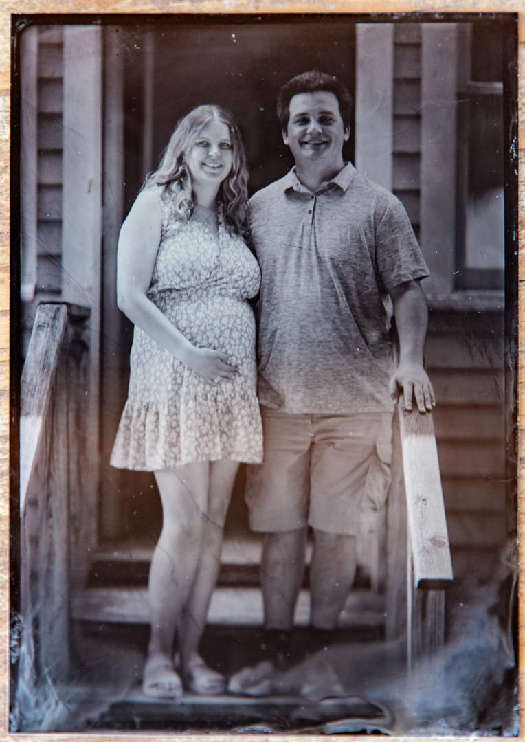tintype portrait of a young couple