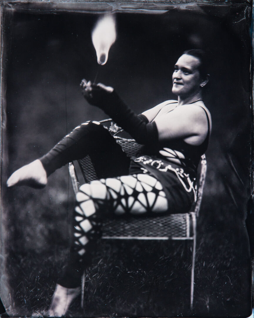 fire artist in a tintype
