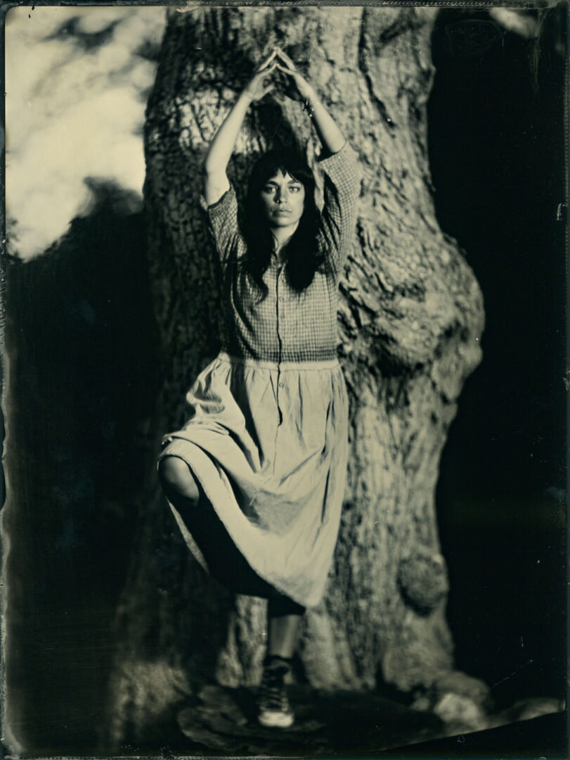tintype of model in 1920's dress